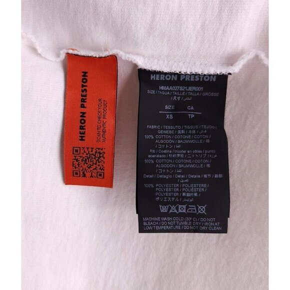 Heron Preston Pocket Style T-Shirt Size XS White Mens - Picture 13 of 16